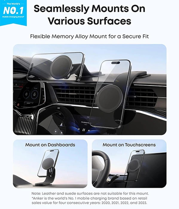 نگهدارنده موبایل Anker مدل Nano MagGo qi2 A9110